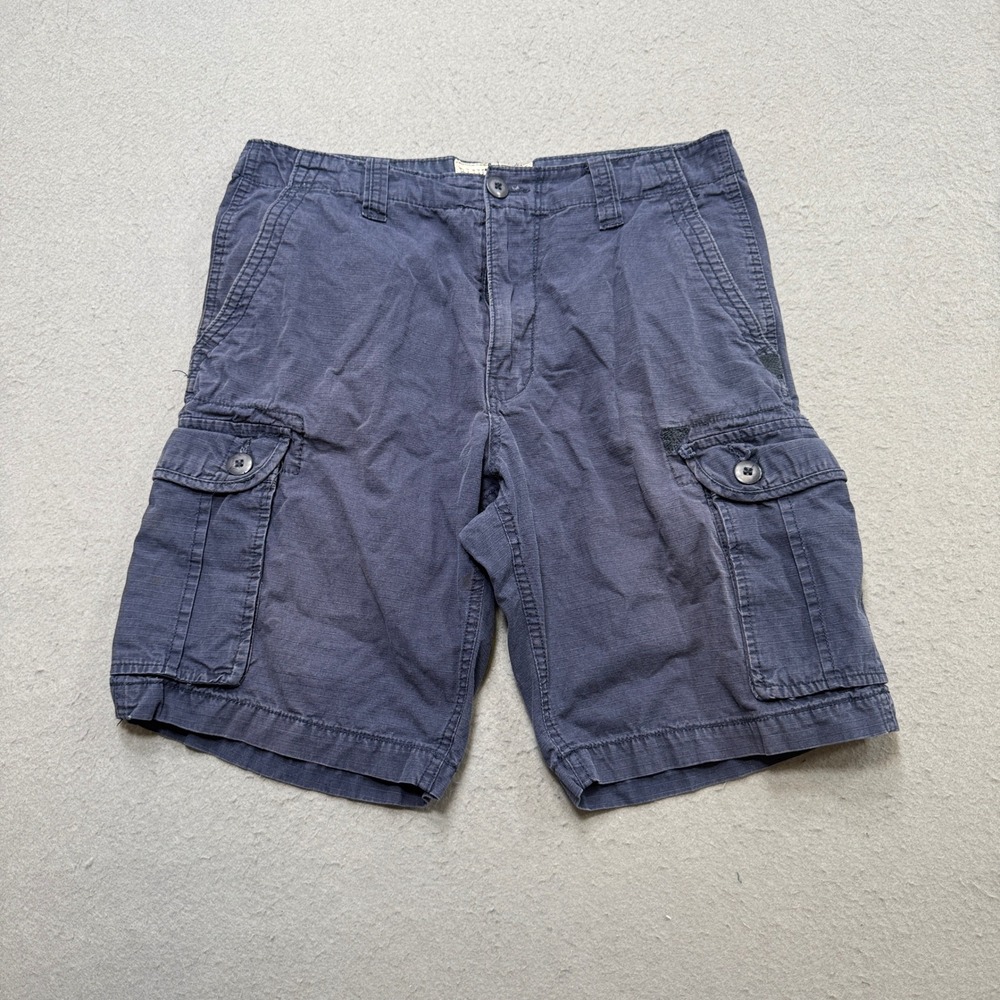 Y2K Bluenotes Cargo Shorts Men's 32 Navy Blue Classic Fit Ripstop Cotton Utility